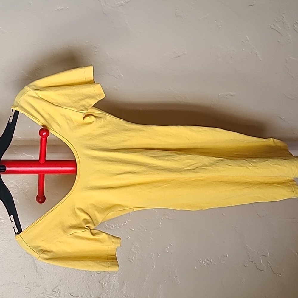 Yellow cotton bodycon dress
